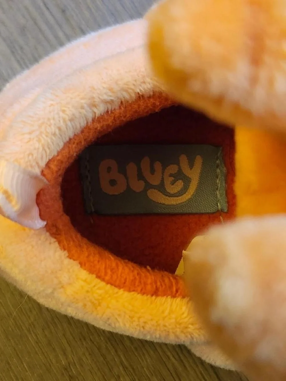 Cute Plush Animal Kids Slippers - Peach and Blue